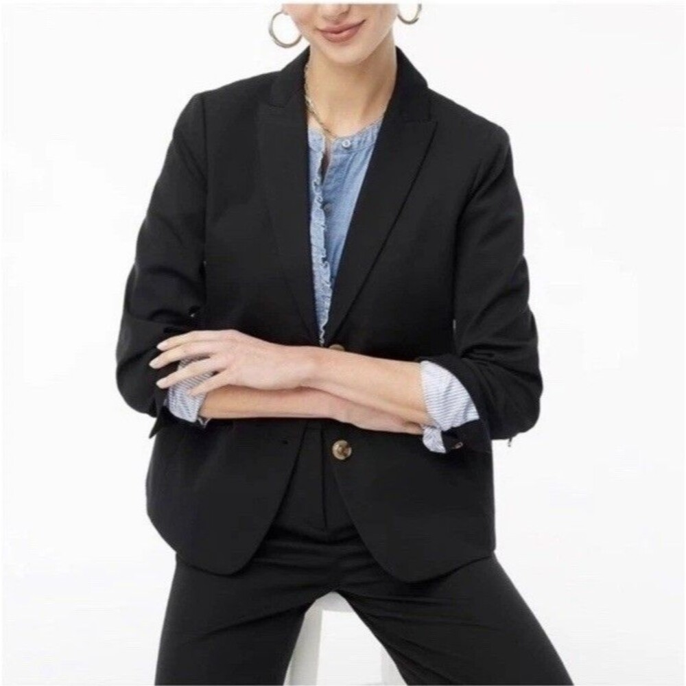 J Crew Blazer Schoolboy in Black k2899